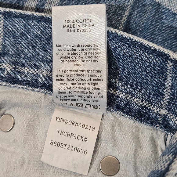 PACSUN Dad Jeans Womens 25 Blue White Stripe Denim High Waist Straight Leg Pants - Picture 3 of 14